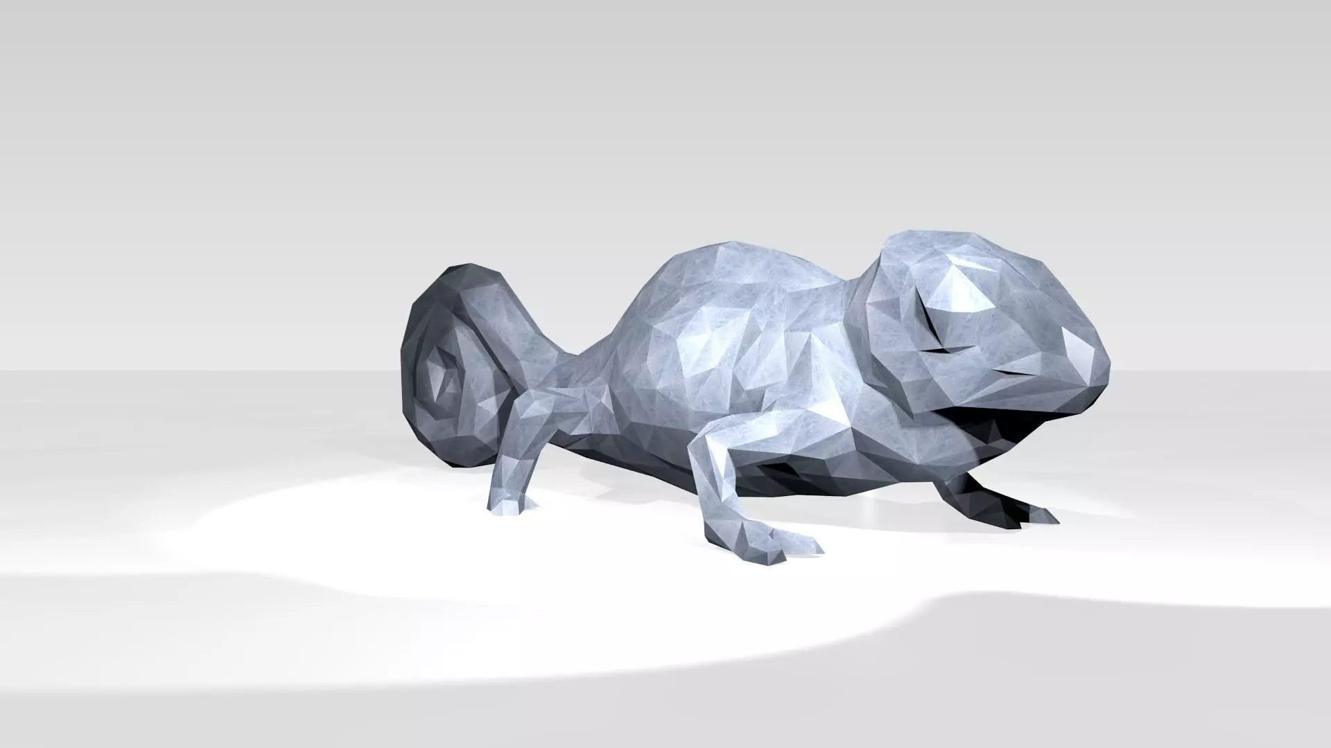 Chameleon Low Poligonal 3D model_1