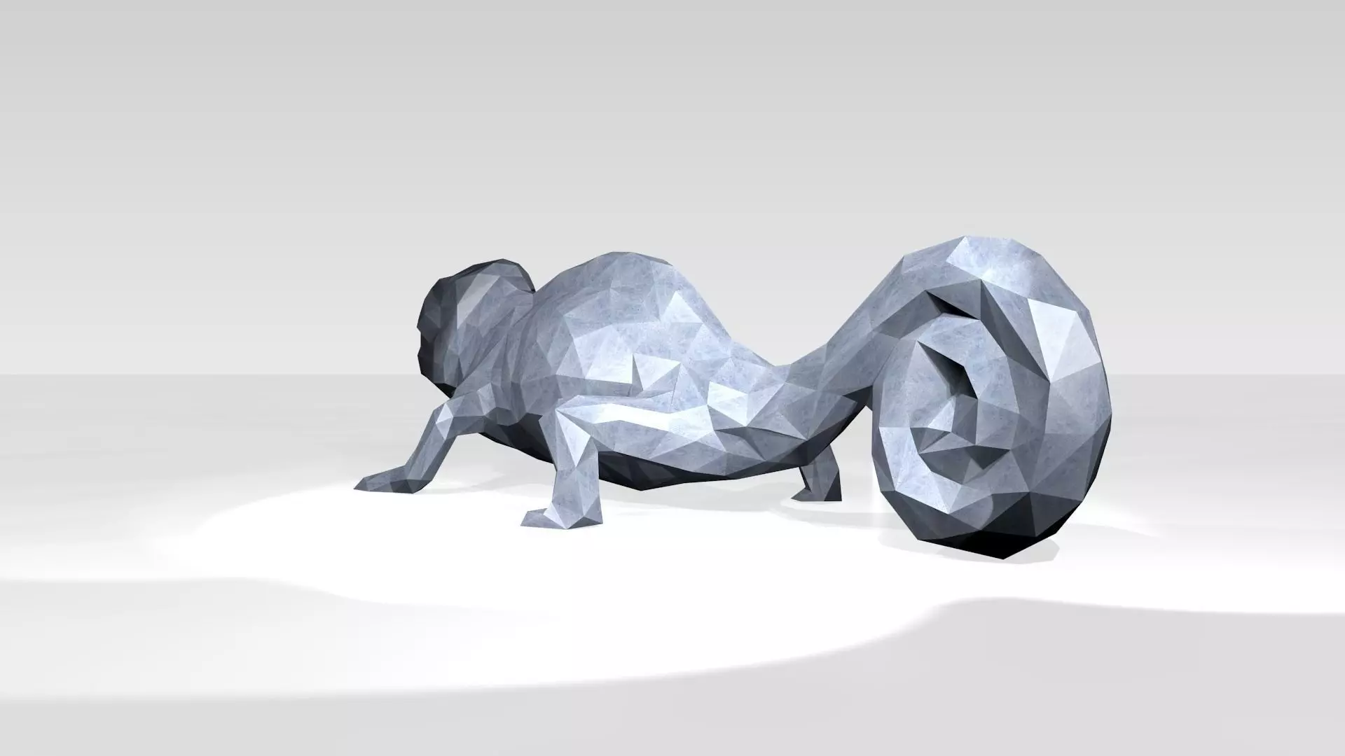 Chameleon Low Poligonal 3D model_4