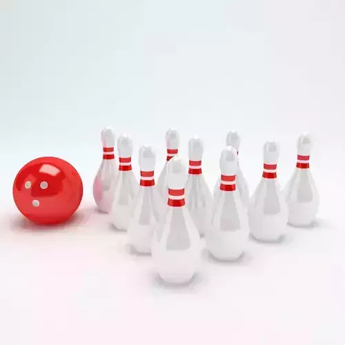Bowling balls and Pins sports 3d model 