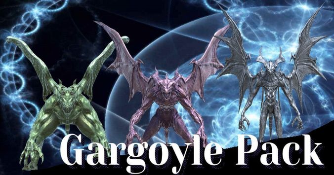 Gargoyle Low-Poly Pack Low-poly 3D model