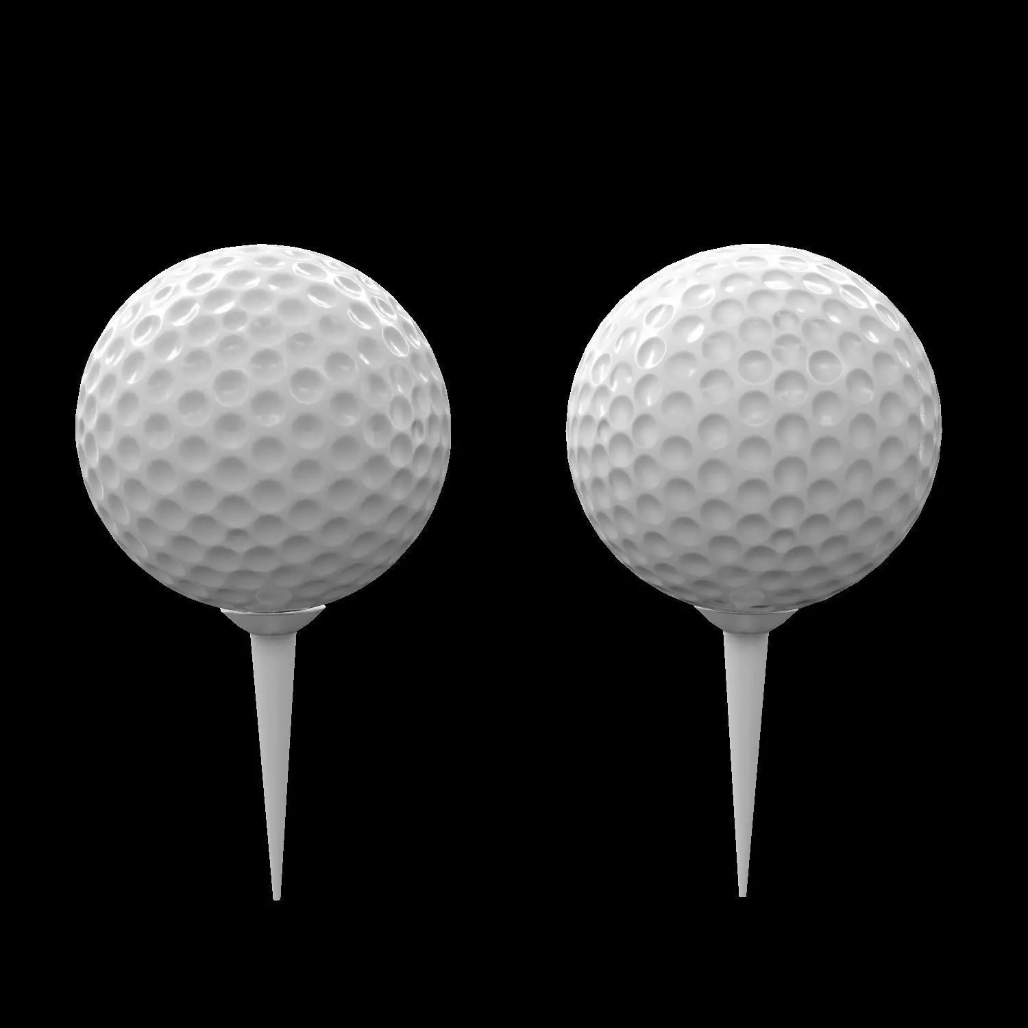 Golf ball sports high and low poly 3d model Low-poly 3D model_0