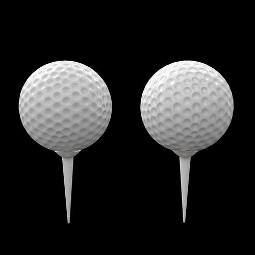 Golf ball sports high and low poly 3d model  Low-poly 3D model
