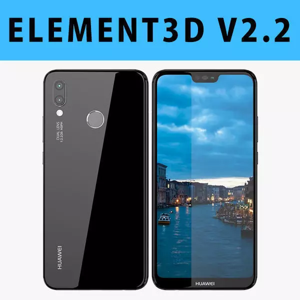 E3D - Huawei P20 Lite Midnight Black 3D model_0