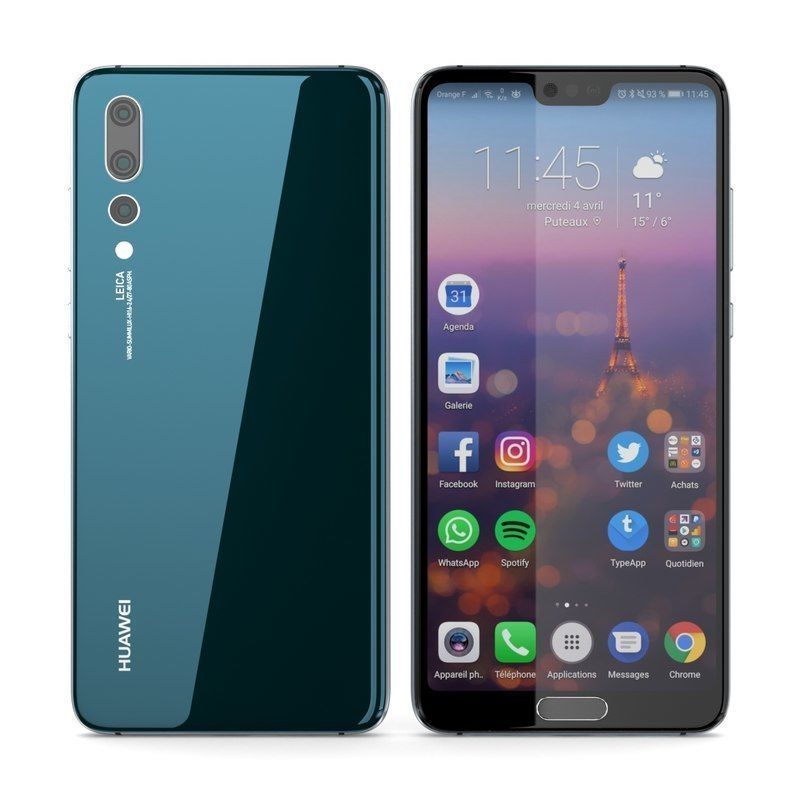 E3D - Huawei P20 Pro Midnight Blue 3D model_1