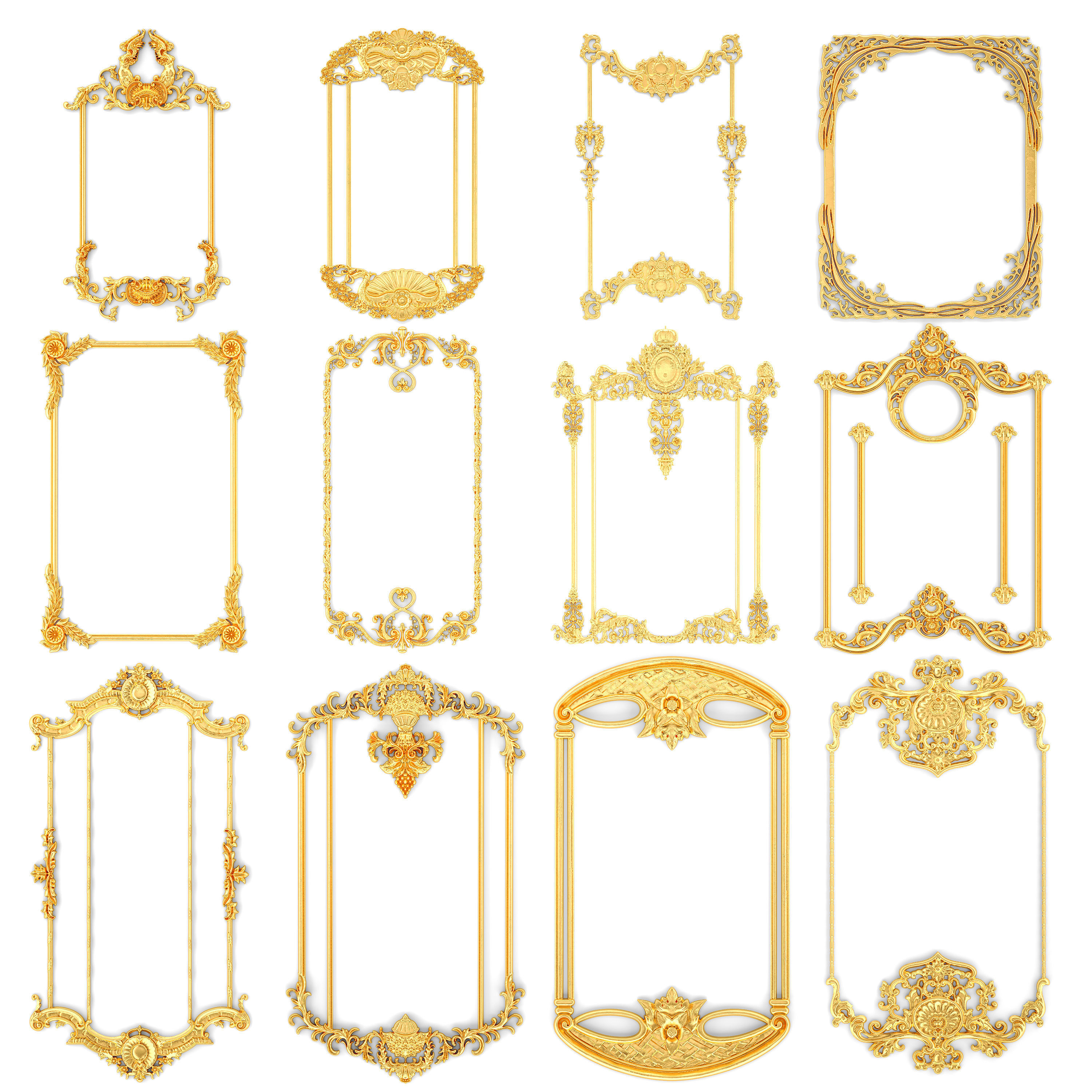 Collection stucco molding frame 3D model_2