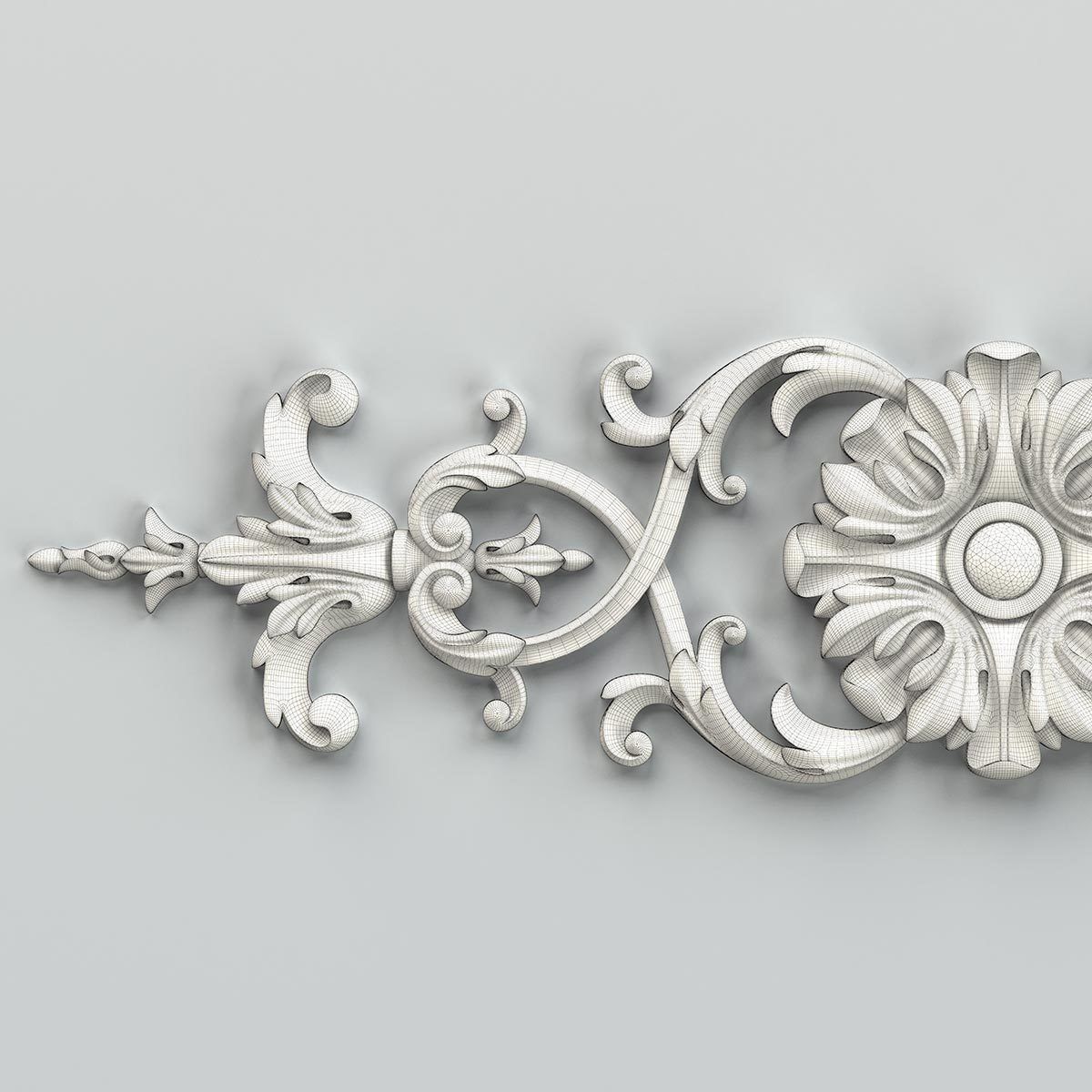 Carved decor horizontal 025 3D model_7