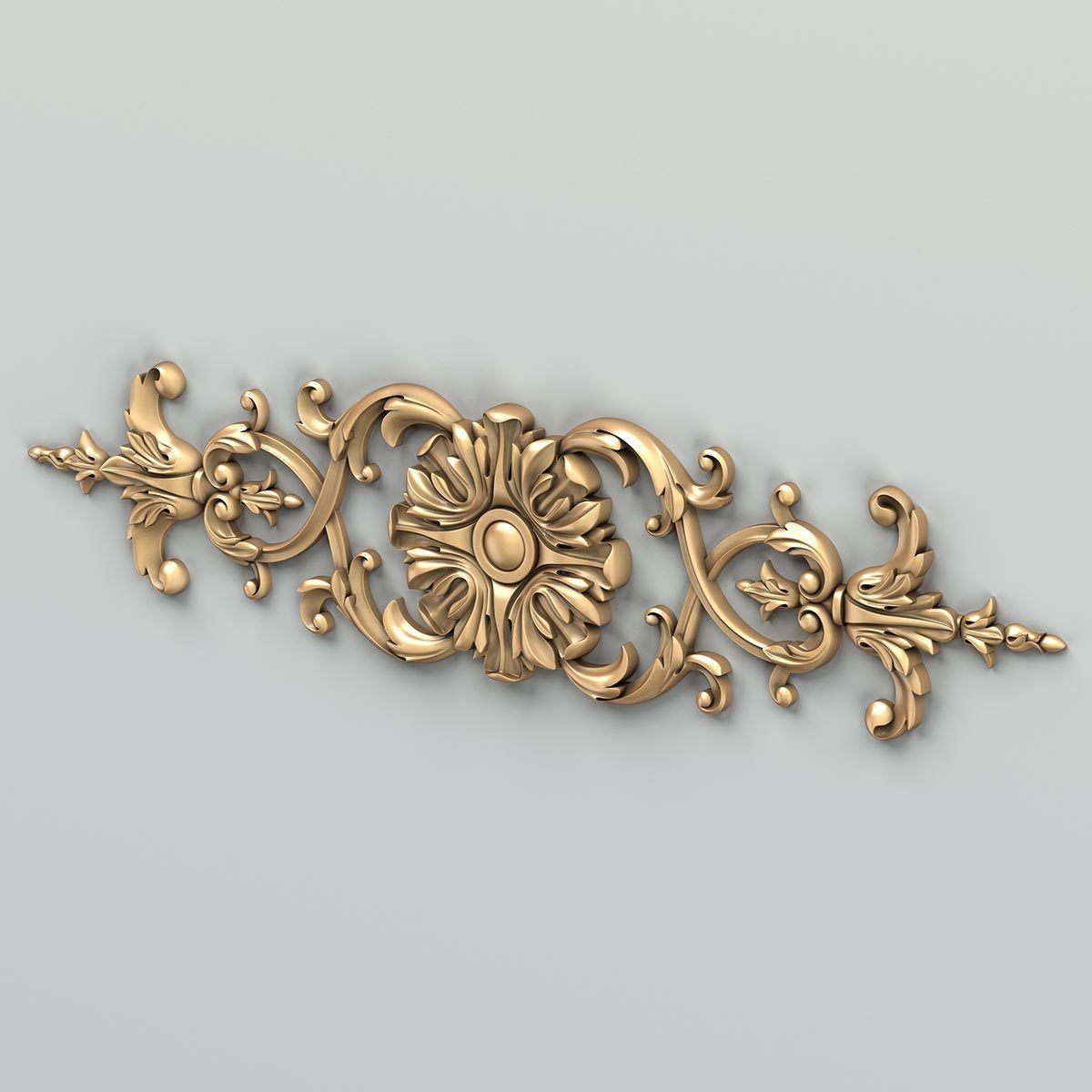 Carved decor horizontal 025 3D model_4