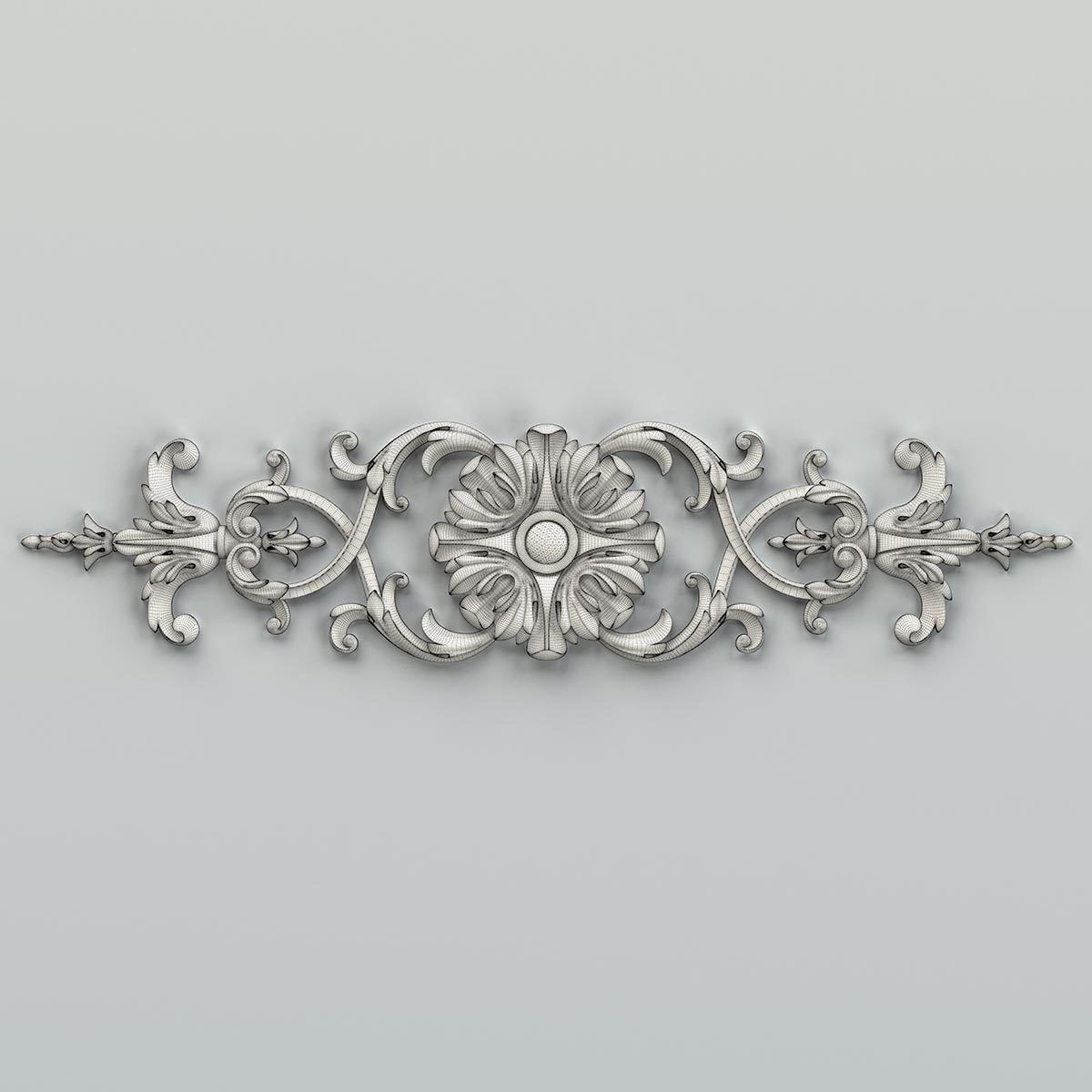Carved decor horizontal 025 3D model_8