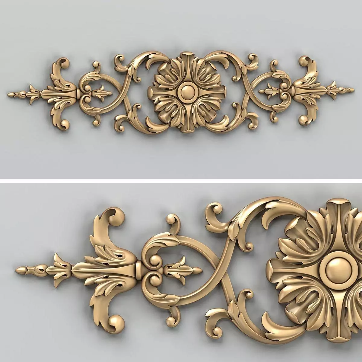 Carved decor horizontal 025 3D model_0
