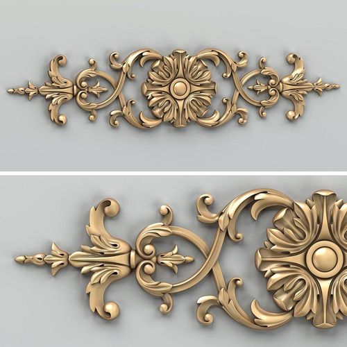 Carved decor horizontal 025 3D model