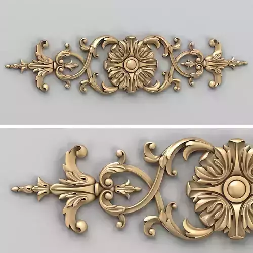 Carved decor horizontal 025 3D model