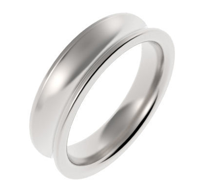 Concave Gents Wedding Band 3D print model_4