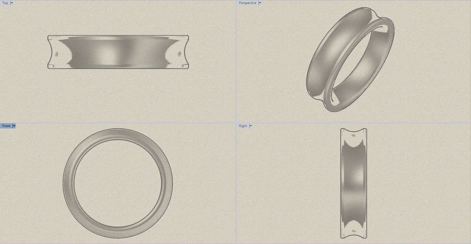 Concave Gents Wedding Band 3D print model_8