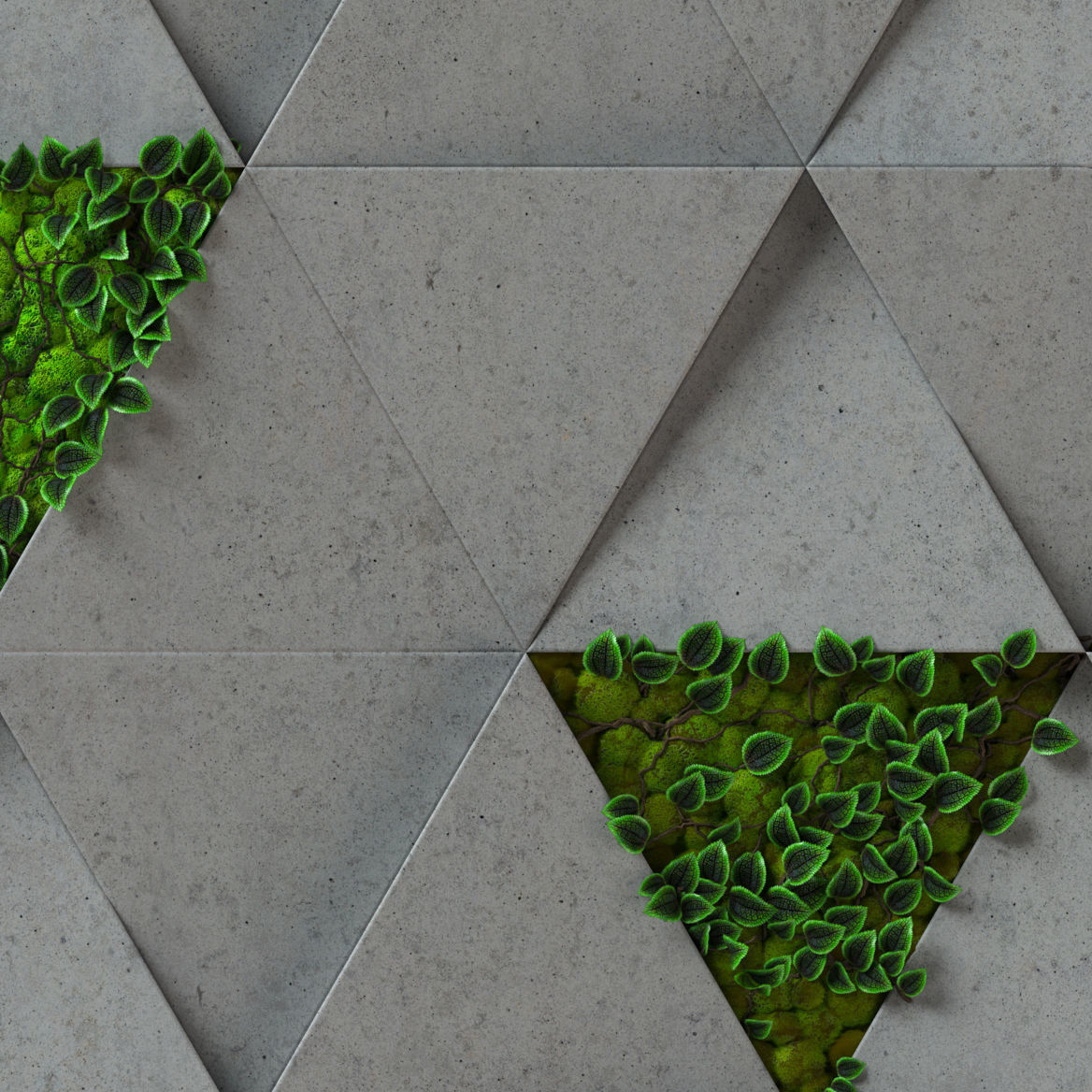 moss concrete - seamless 3d wall panel Texture_14