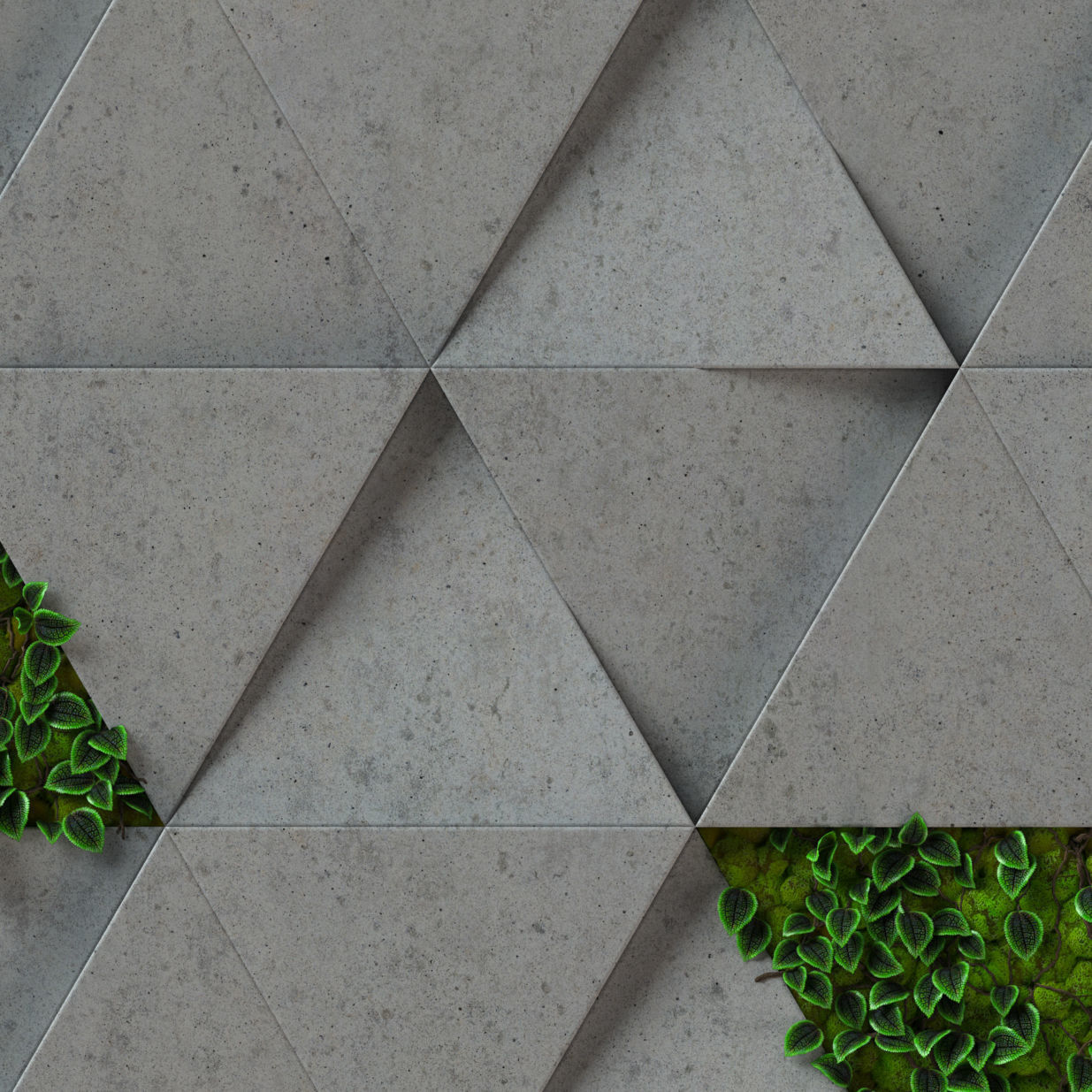 moss concrete - seamless 3d wall panel Texture_11