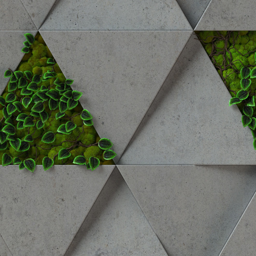 moss concrete - seamless 3d wall panel Texture_2