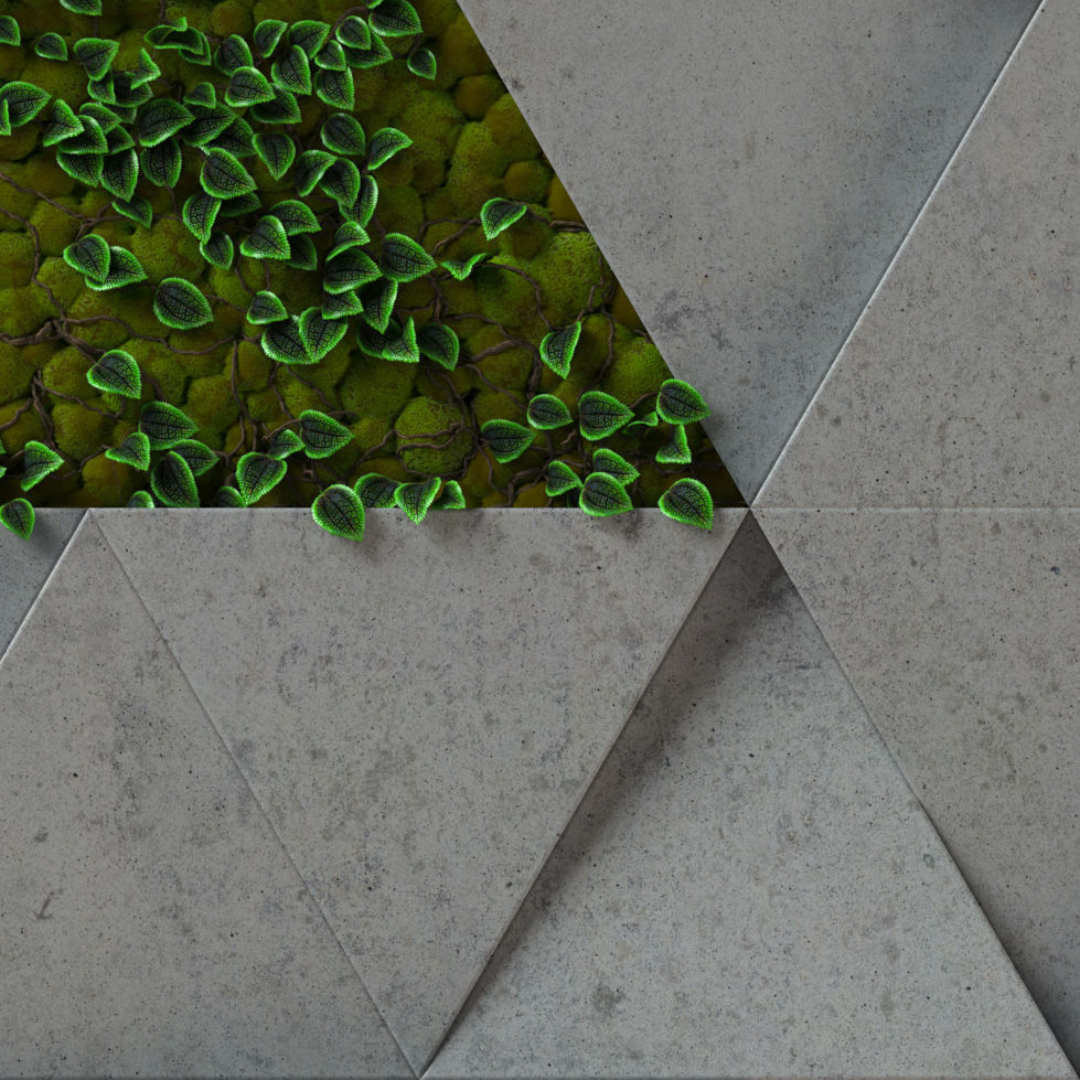 moss concrete - seamless 3d wall panel Texture_17