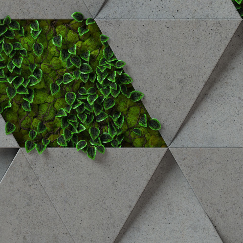 moss concrete - seamless 3d wall panel Texture_7