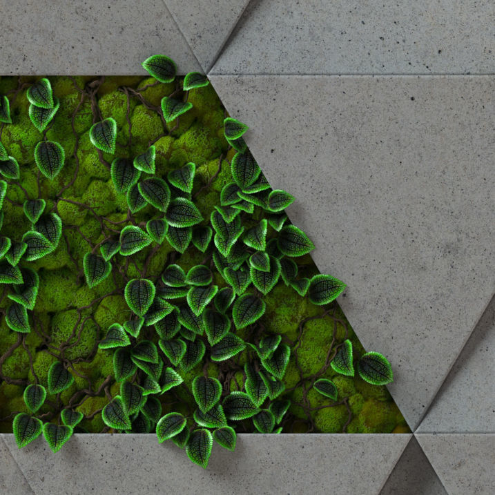 moss concrete - seamless 3d wall panel Texture_15