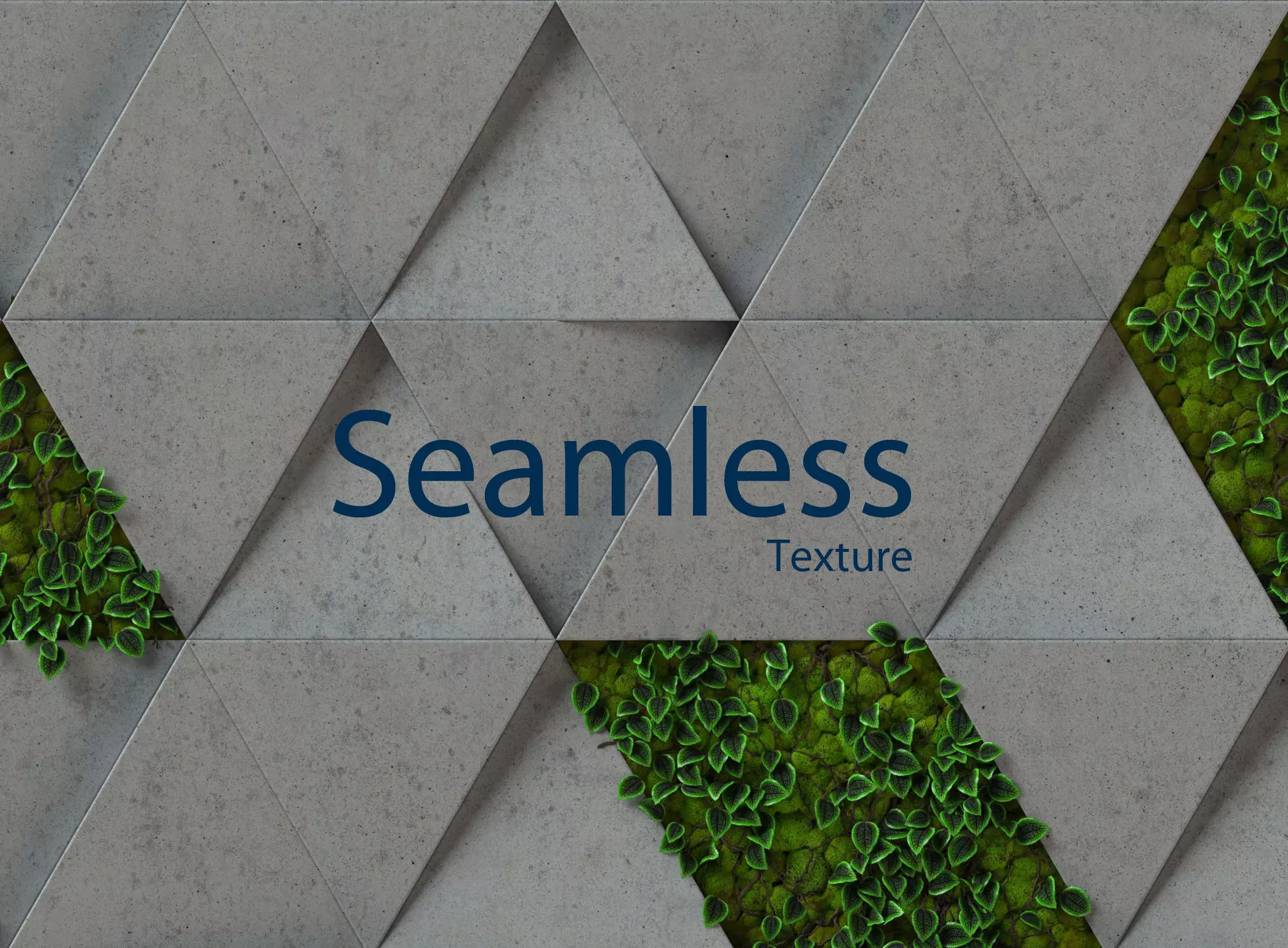 moss concrete - seamless 3d wall panel Texture_0
