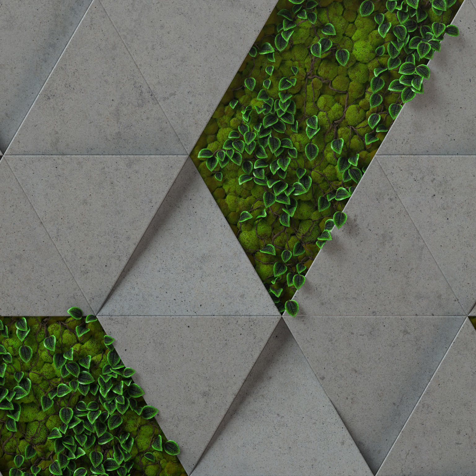 moss concrete - seamless 3d wall panel Texture_1