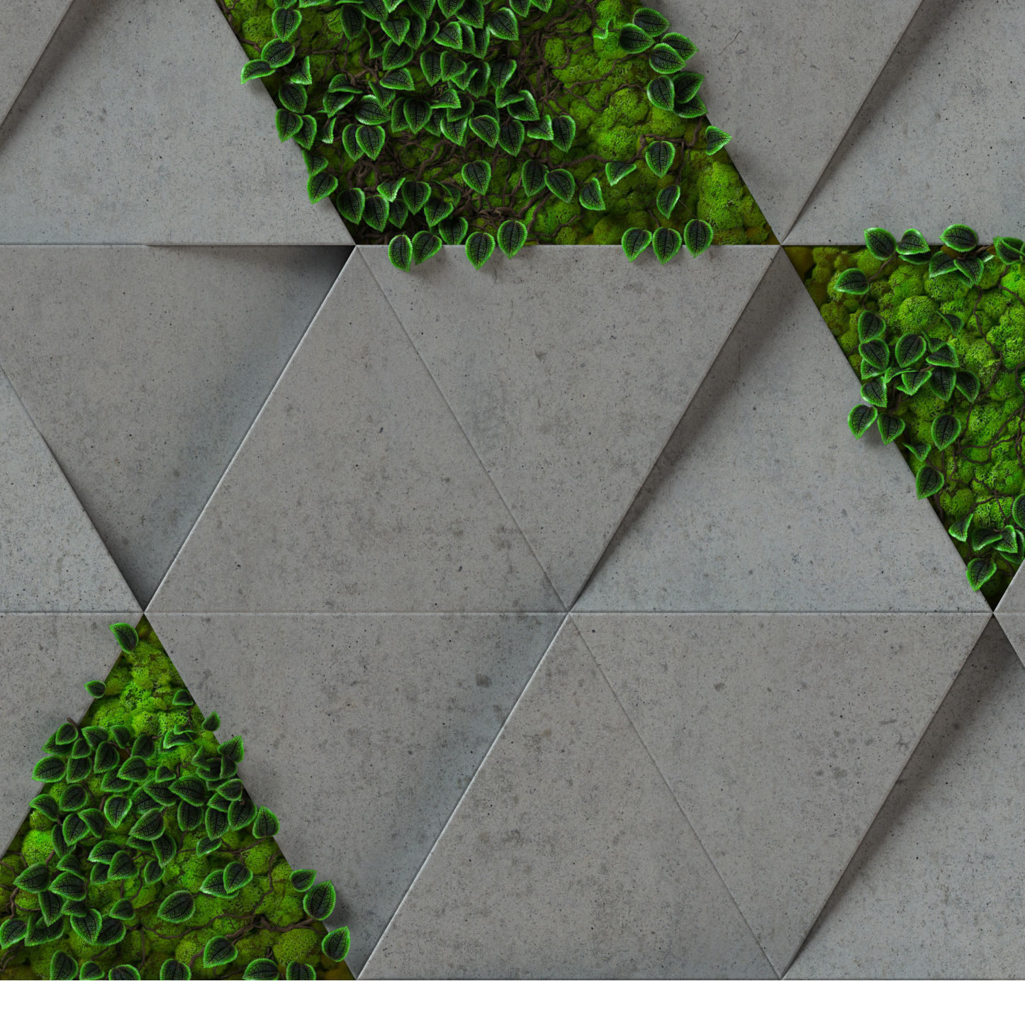moss concrete - seamless 3d wall panel Texture_6