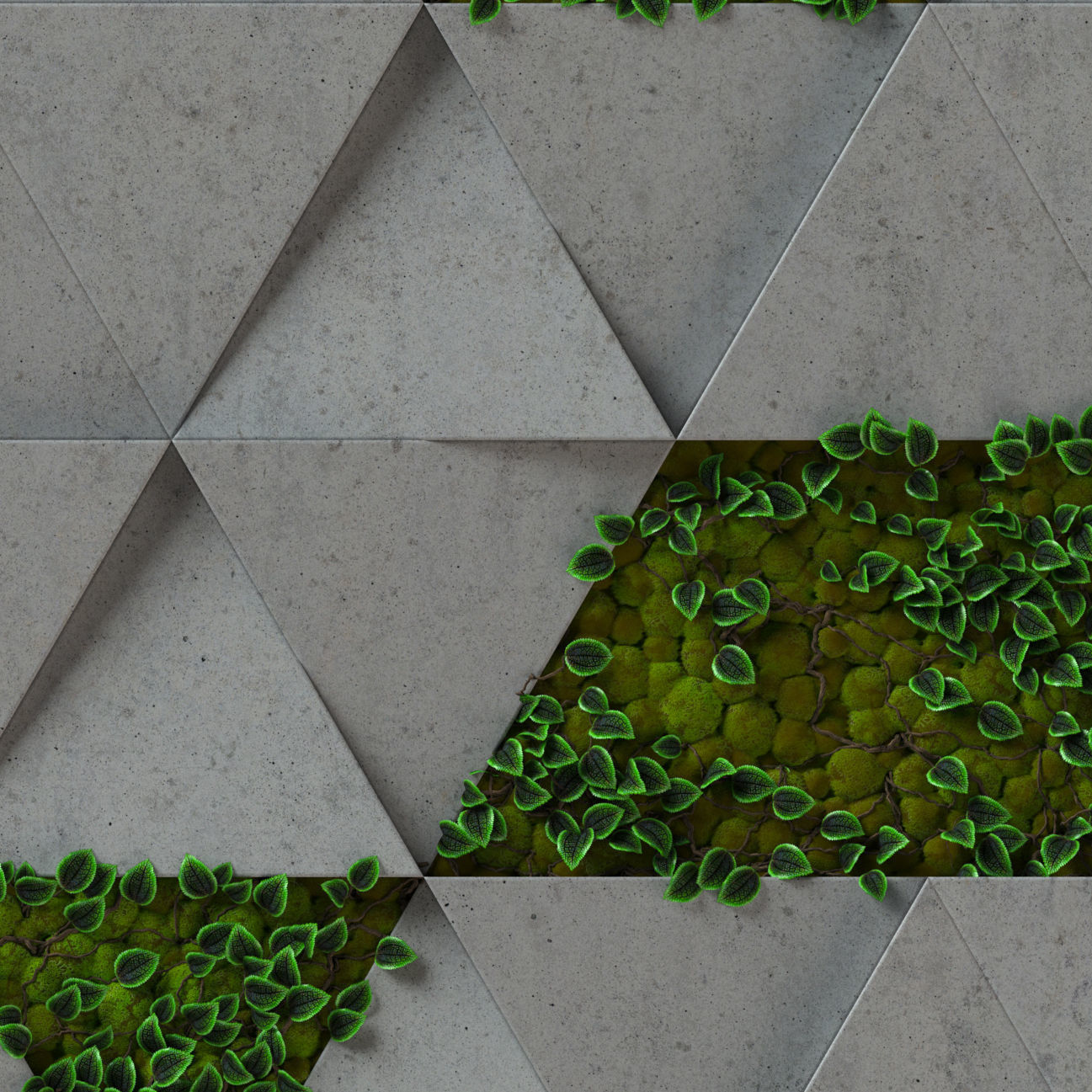 moss concrete - seamless 3d wall panel Texture_5