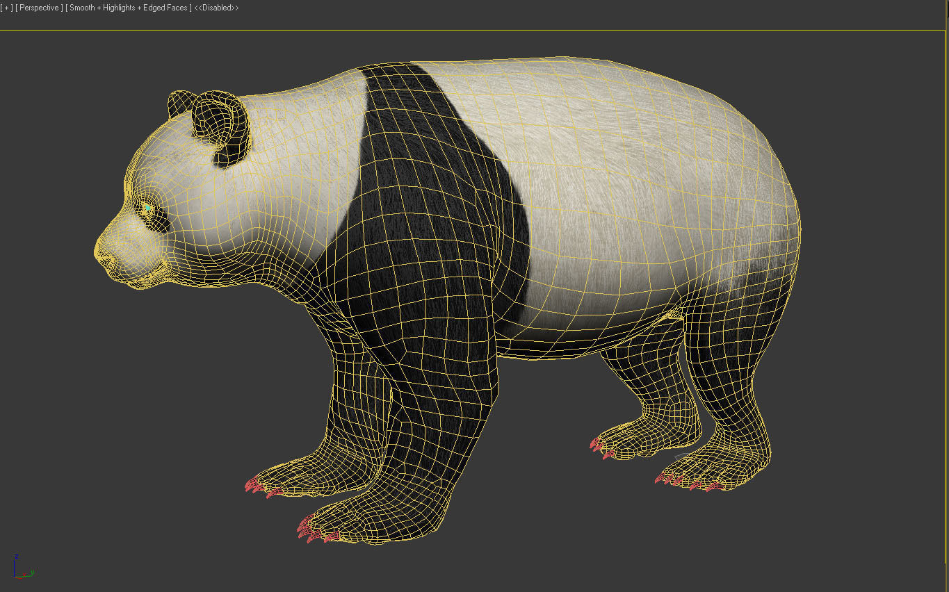 Panda -Lowpoly bear Low-poly 3D model_7