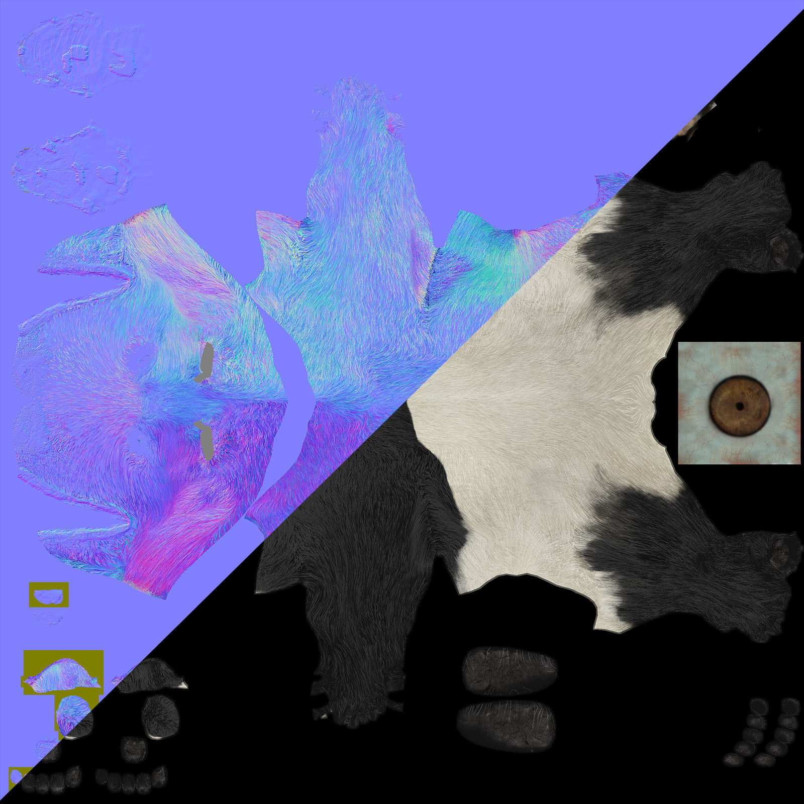 Panda -Lowpoly bear Low-poly 3D model_13