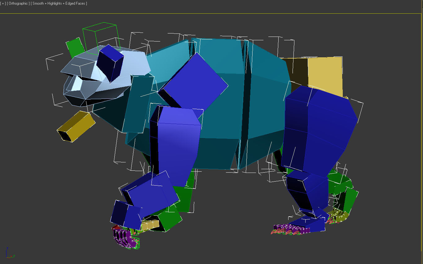 Panda -Lowpoly bear Low-poly 3D model_11