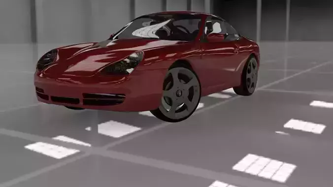 Porsche 911 996 Low-poly 3D model