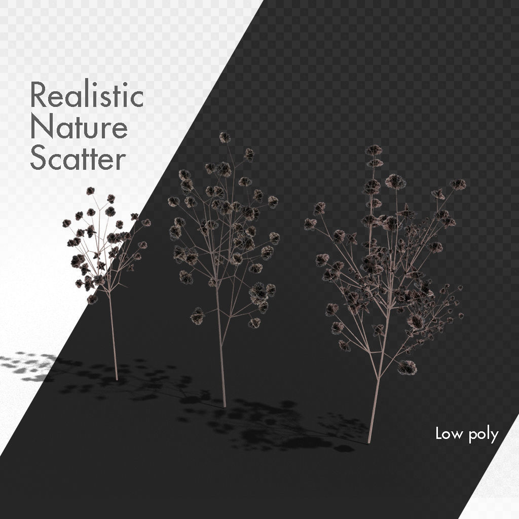 Wetlands Nature Scatter elements plants grass reeds etc 3D model_5