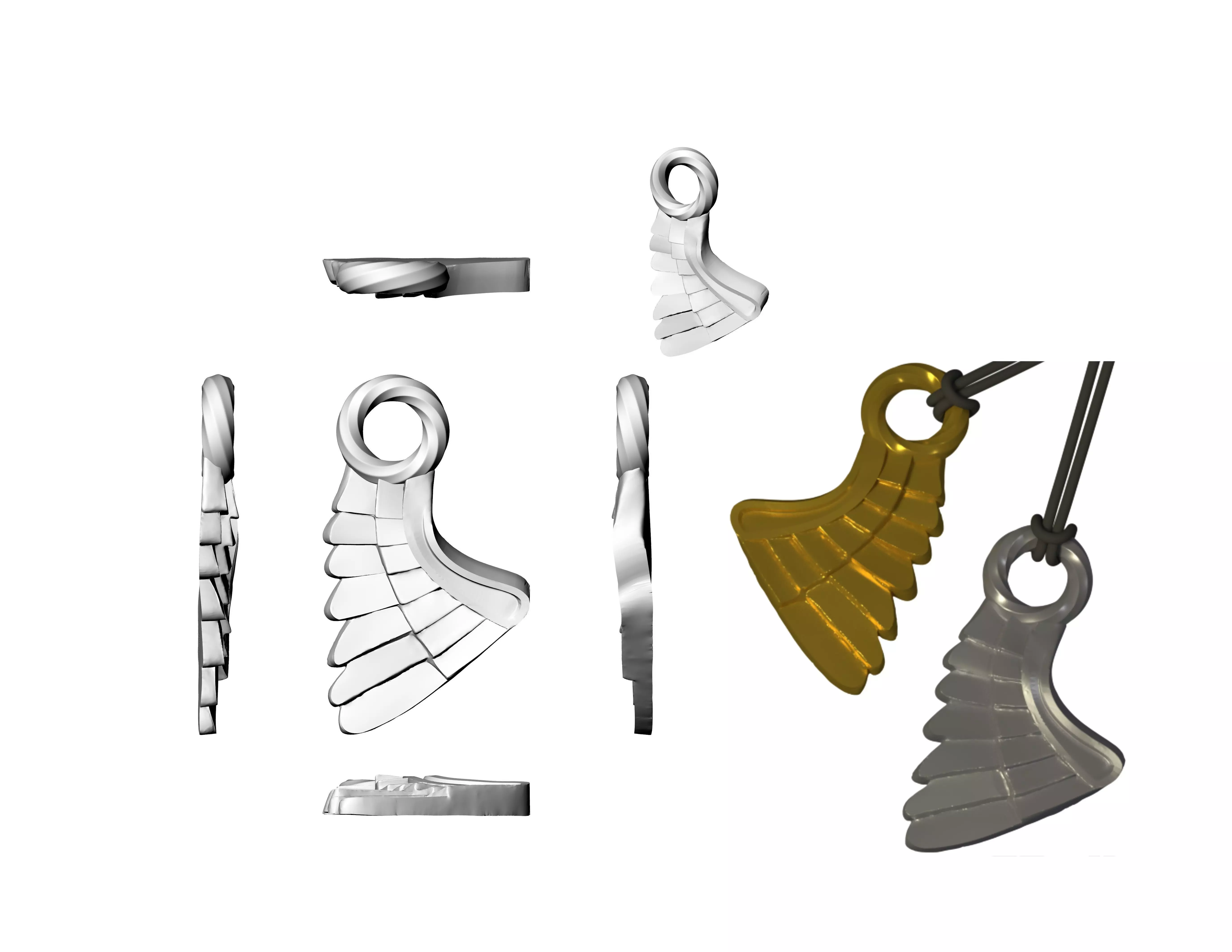 Wing Pendent and Charm 3D print model_0
