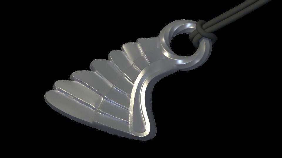 Wing Pendent and Charm 3D print model_2