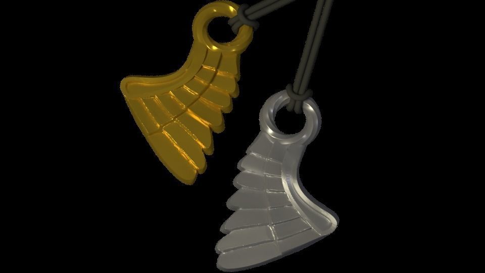 Wing Pendent and Charm 3D print model_1