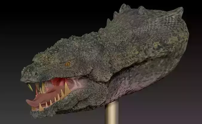 Dragon Head Statue with Texture