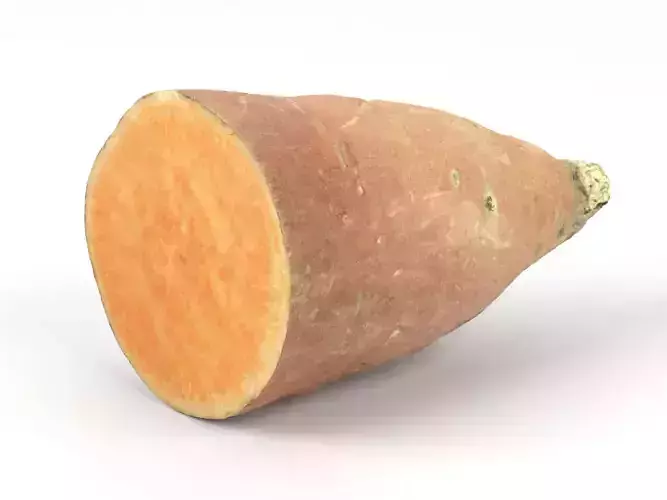 Photorealistic Sweet Potato Half 3D Scan 2