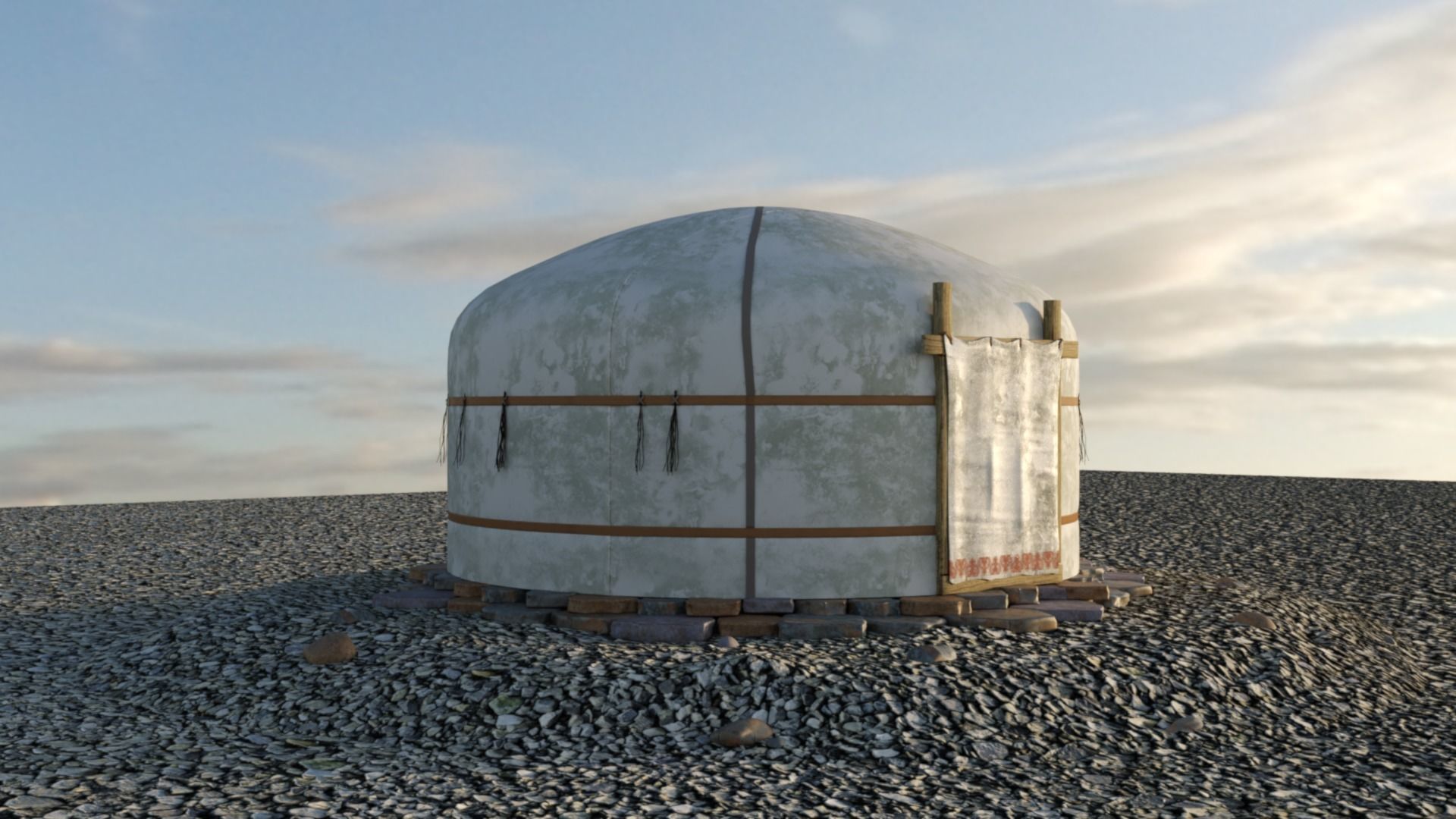 yurt felt house 3D model_1