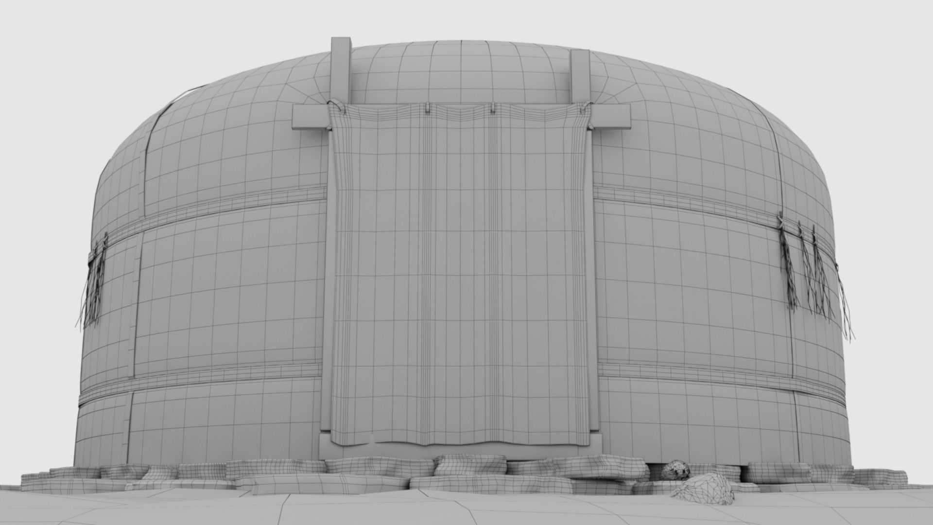 yurt felt house 3D model_3