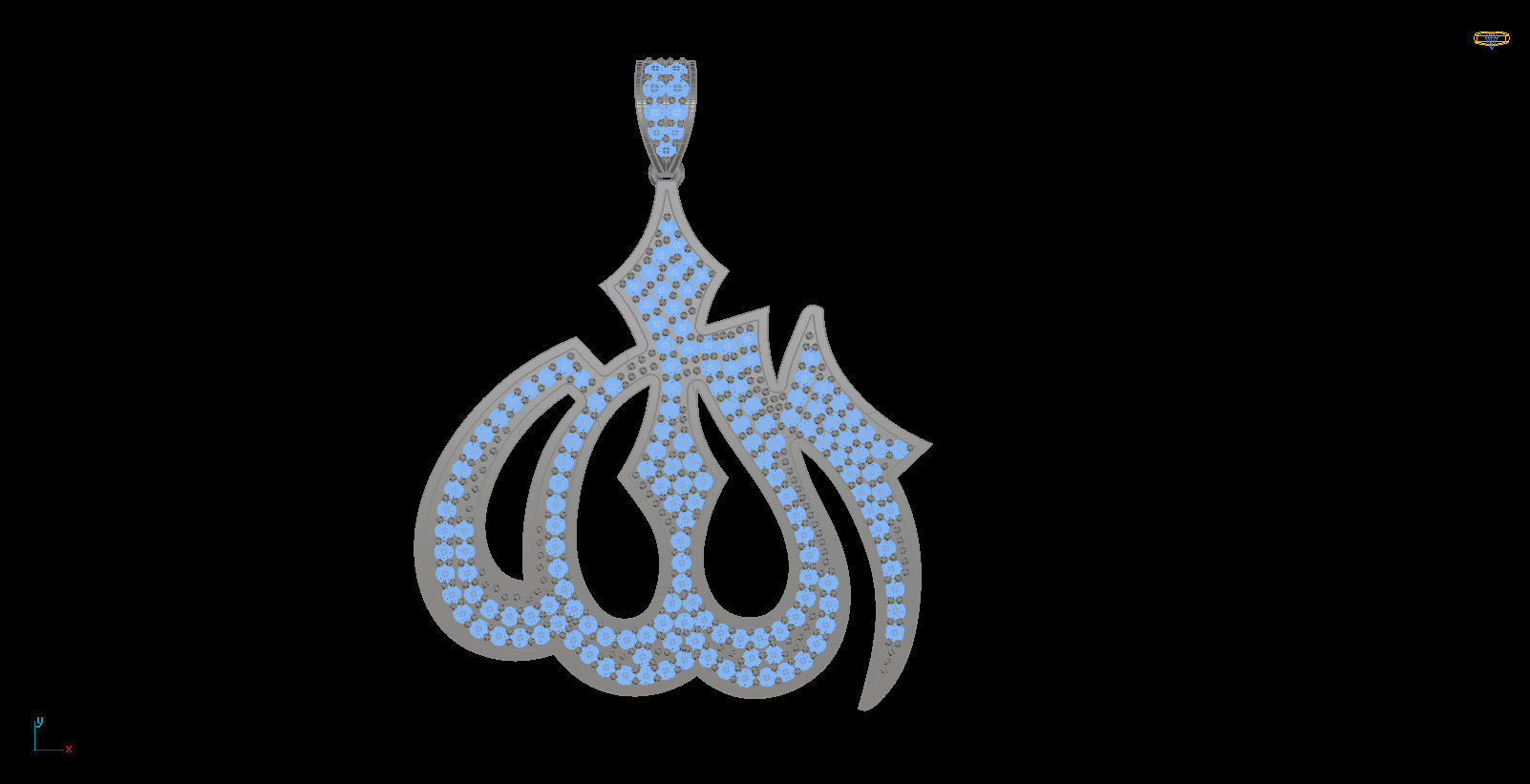 Allah Necklaces jewellery 3d print model 3D print model_1