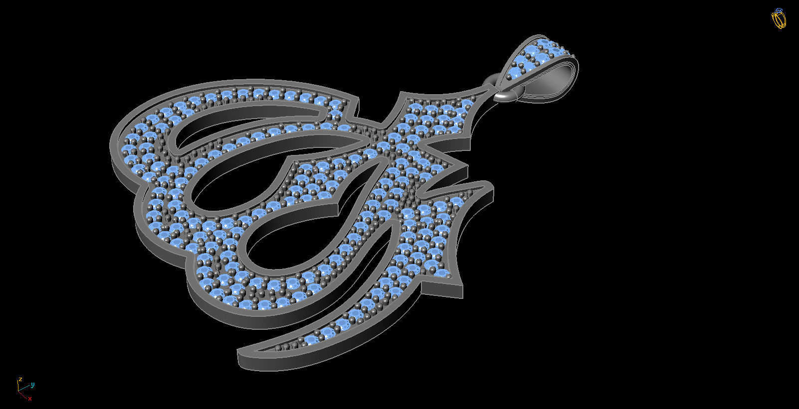 Allah Necklaces jewellery 3d print model 3D print model_4