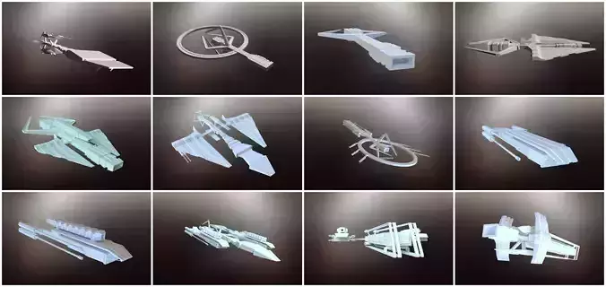 Sci-fi war spaceships collection