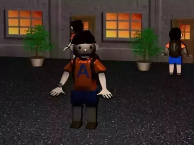 child school boy Free low-poly 3D model