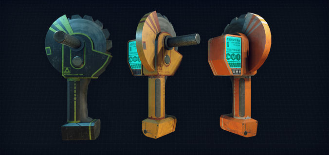Sci-Fi  Electric saw Low-poly 3D model