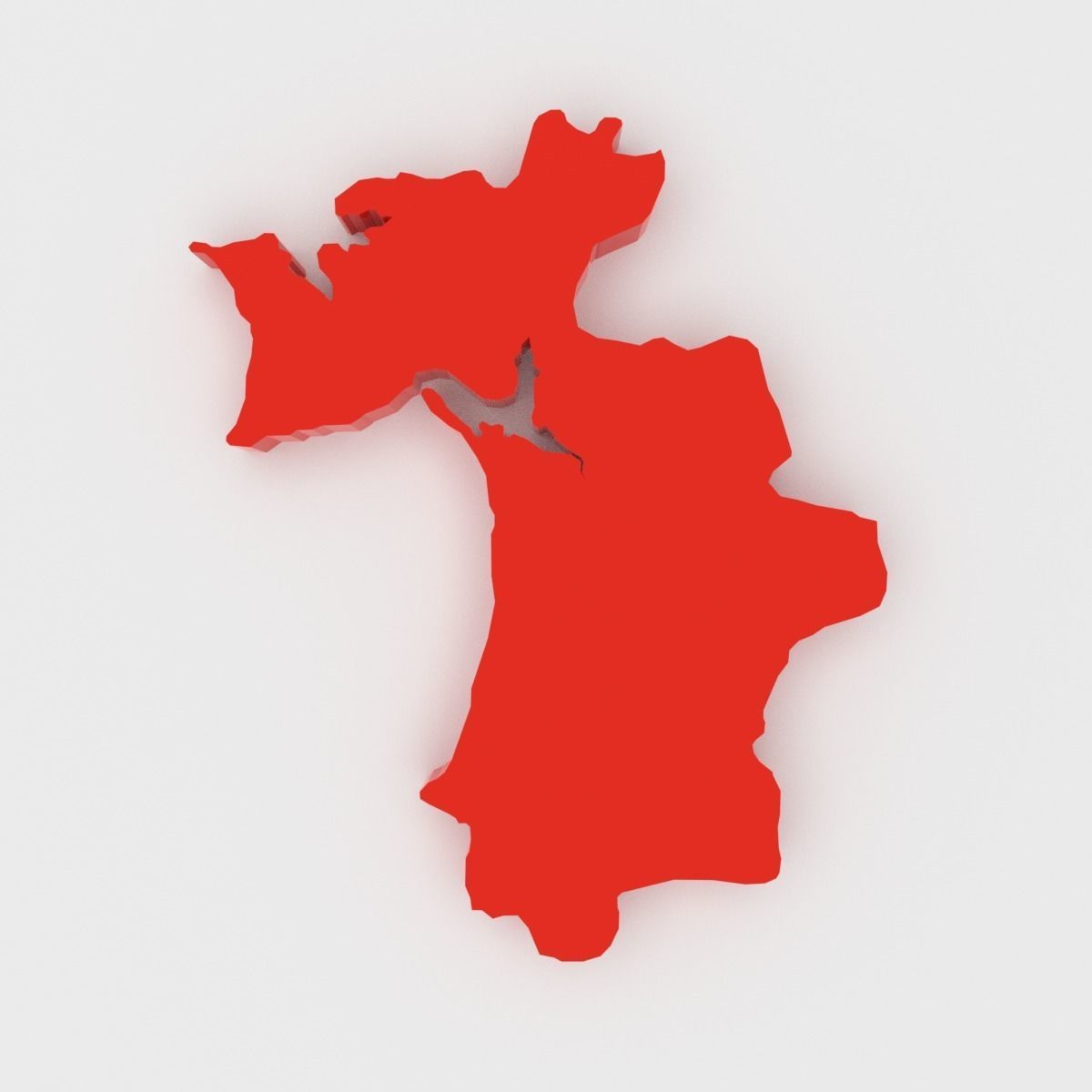 Map of Portugal Low-poly 3D model_11