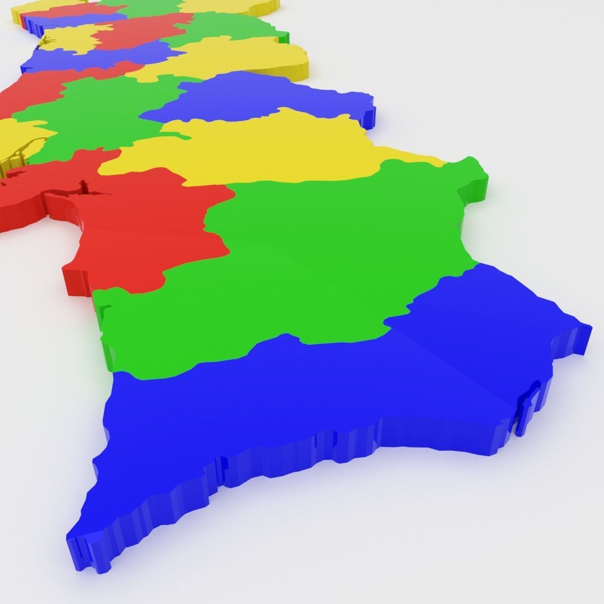 Map of Portugal Low-poly 3D model_6