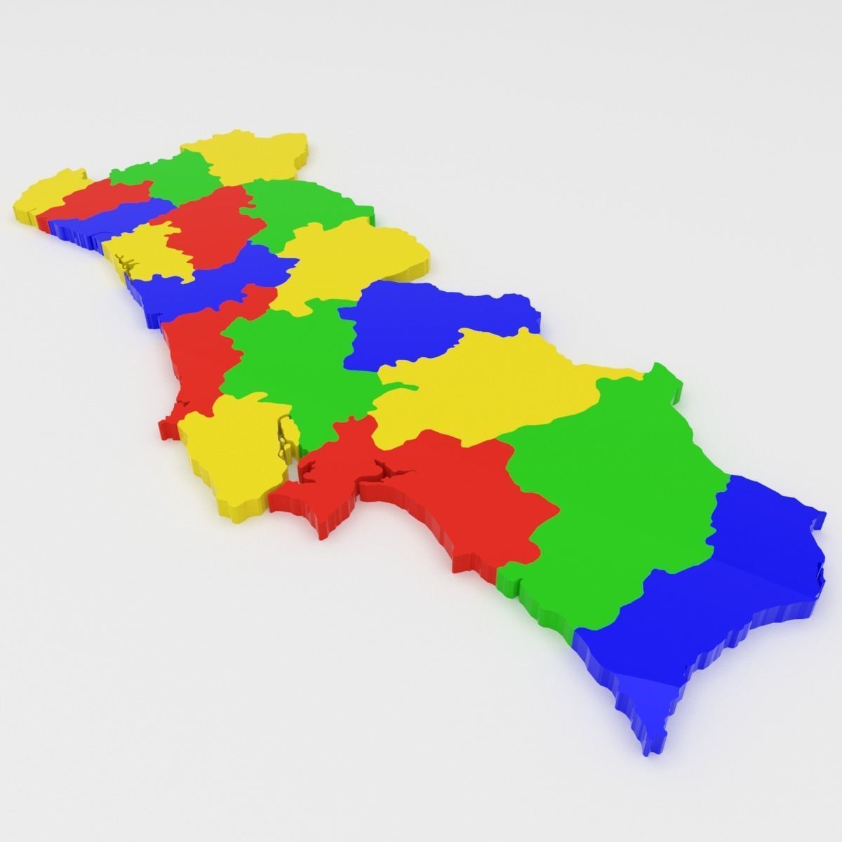 Map of Portugal Low-poly 3D model_3