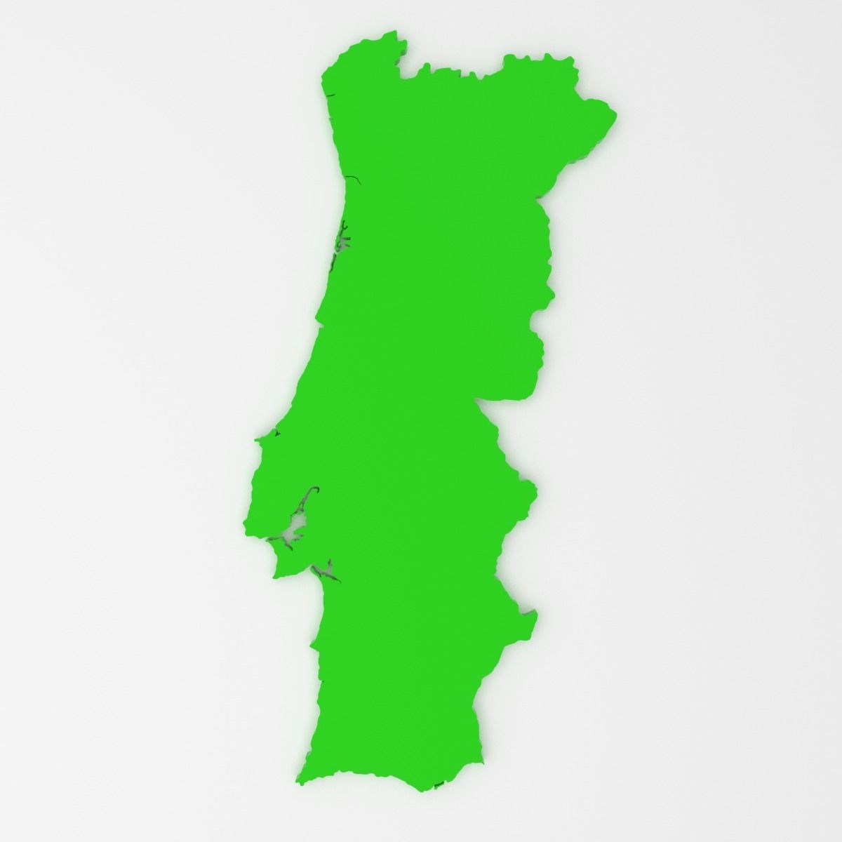 Map of Portugal Low-poly 3D model_1