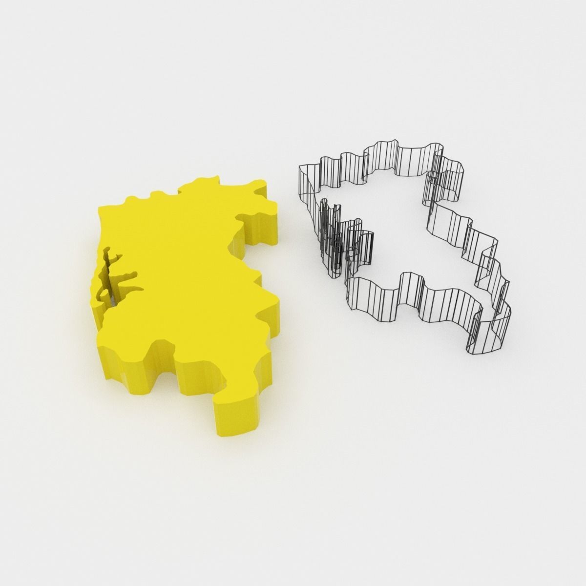 Map of Portugal Low-poly 3D model_26