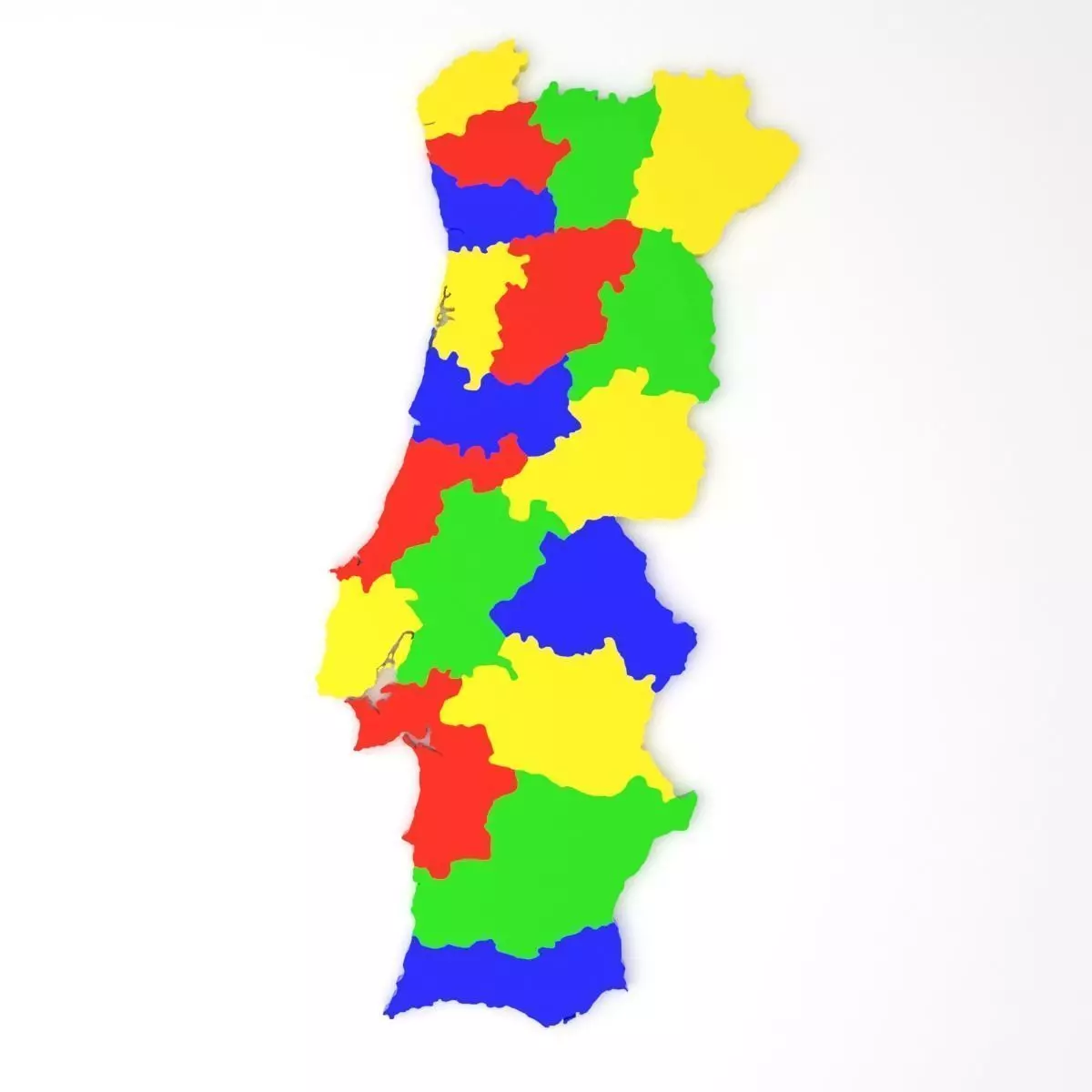 Map of Portugal Low-poly 3D model_0